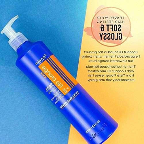 Fanola No Orange mask - Mascarilla antianaranjado para el pelo, pigmento azul extra, 1000 ml