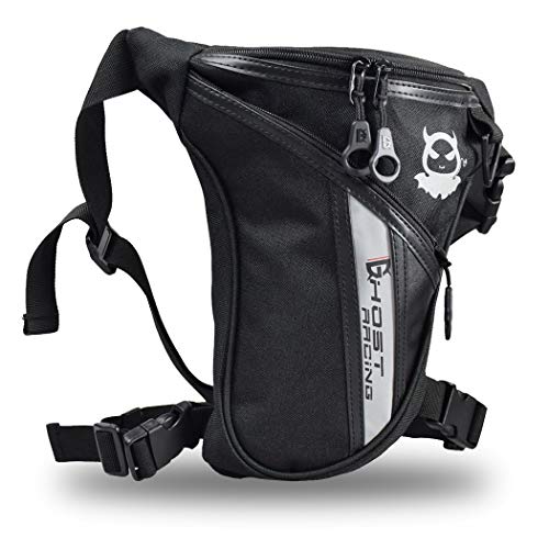 Fansport Bolso para Piernas, Negro Bolsa de Pierna Fanny Waist Pack Carreras de Motos Cintura Bolso de Cintura para Mochila Pierna Moto