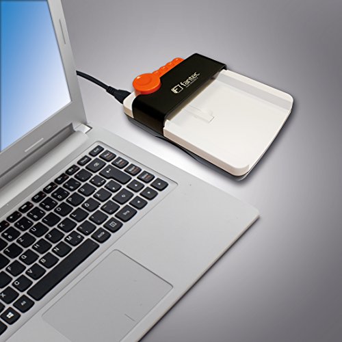 FANTEC hdd-sneaker 2 – Base de conexión para discos duros SATA de 2,5" (6,35cm) y 3,5" (8,89cm), USB 3.1 SUPERSPEED+, con software de copia de seguridad, blanco