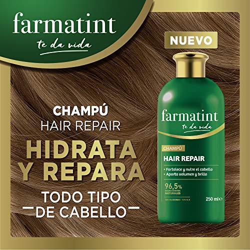 Farmatint Champú, 96.5% ingredientes naturales, fortalece y nutre el cabello, sin siliconas, sin SLS - 250 ml
