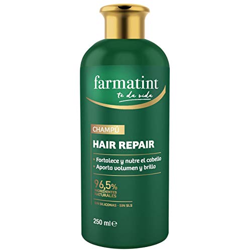 Farmatint Champú, 96.5% ingredientes naturales, fortalece y nutre el cabello, sin siliconas, sin SLS - 250 ml