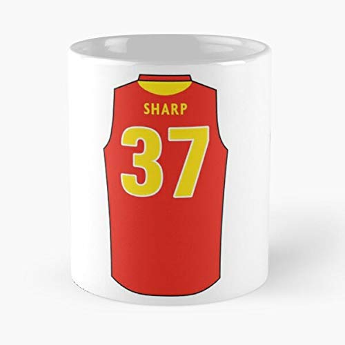 FashionNut Rules Sharp Suns Australian Gold AFL Football Jeremy Coast La Mejor Taza de café de cerámica de mármol Blanco de 11 oz
