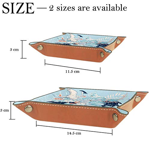 FCZ - Caja organizadora para guardar llaves, monedero, diseño de flores, color azul