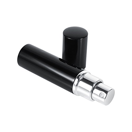 Fditt - Pulverizador de aluminio de 5 ml especializado con fragancia de aluminio, recargable, portátil de viaje, pulverizador de olor para actividades exteriores (negro)