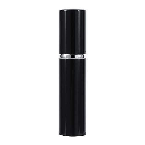Fditt - Pulverizador de aluminio de 5 ml especializado con fragancia de aluminio, recargable, portátil de viaje, pulverizador de olor para actividades exteriores (negro)