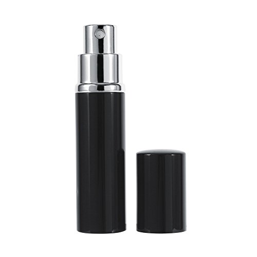 Fditt - Pulverizador de aluminio de 5 ml especializado con fragancia de aluminio, recargable, portátil de viaje, pulverizador de olor para actividades exteriores (negro)