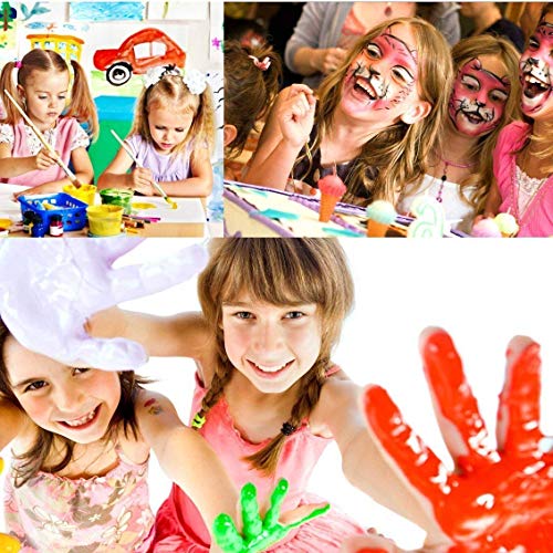 Febbya Pinceles para Pintar,12 Pack Pinceles Resistente Miniatura Cepillos para Al Óleo Acrílica Acuarela Amateur Profesionales Adultos Adolescentes Niños Blanco Cabeza Redonda