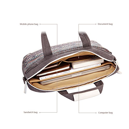 Feisman 13-13.6 Pulgadas portátiles Bolso para Macbook Air Pro 13, 13 Pulgadas maletín portátil -(Gris)
