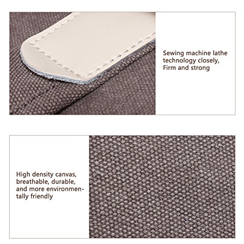 Feisman 15-15.6 Pulgadas Canvas Bolsas para Laptop, Estuche para portátil de 15"MacBook Pro Retina Lenovo DELL Chromebook ASUS -(Gris)