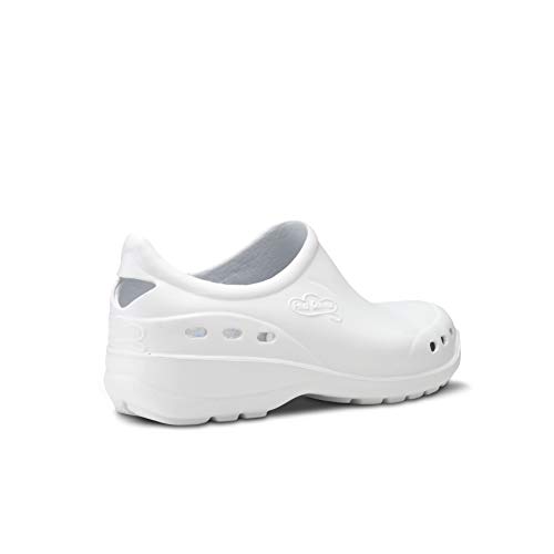 Feliz Caminar - Zapato Sanitario Flotantes Shoes Blanco, 41 | Zueco Cerrado Unisex Antideslizantes y Cómodos para Hombre y Mujer | para Trabajo en Industria, Sanidad, Hostelería, Clínicas