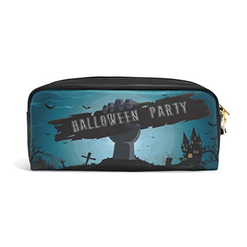 FELIZM Estuche para lápices de Halloween Zombie Hand Bat Lápiz Bolsa de gran capacidad Estudiante Papelería Bolsa de Maquillaje para Niños, Niñas y Hombres