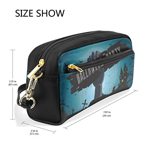 FELIZM Estuche para lápices de Halloween Zombie Hand Bat Lápiz Bolsa de gran capacidad Estudiante Papelería Bolsa de Maquillaje para Niños, Niñas y Hombres