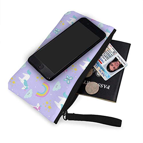 Fenmeegy Bunny Party Cute Canvas Change Cash Coin Purse, Make Up Bag, Bolso para teléfono móvil con asa Monedero Bolso para cambio