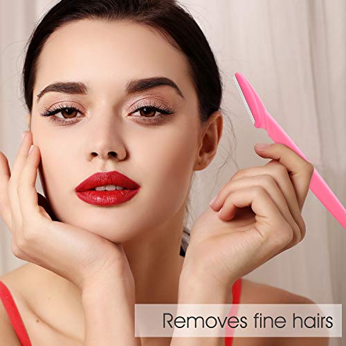 FEPITO 10 piezas de maquinillas de afeitar para cejas y cejas, eliminador facial para mujeres y hombres, 5 cuchillas de afeitar de cejas no plegables y 5 piezas de afeitadoras plegables para cejas