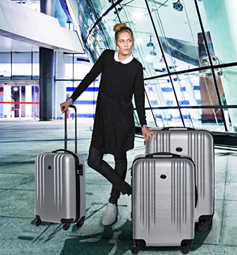 FERGÉ Maleta Cabina 55cm Marsella Equipaje de Mano rigida Trolley 20¨ con 4 Ruedas giratorias Rojo