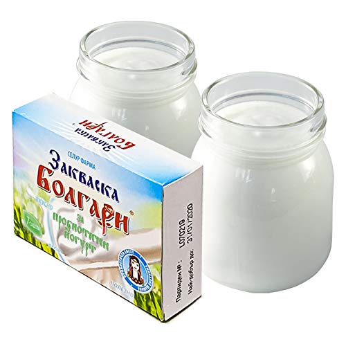 Fermento de yogurt BOLGARI suave - 7 sobres de cultivos iniciadores liofilizados para yogur con lactobacillus Bulgaricus, Streptococcus termophilus, Lactobacillus gasseri y Lactobacillus rhamnosus