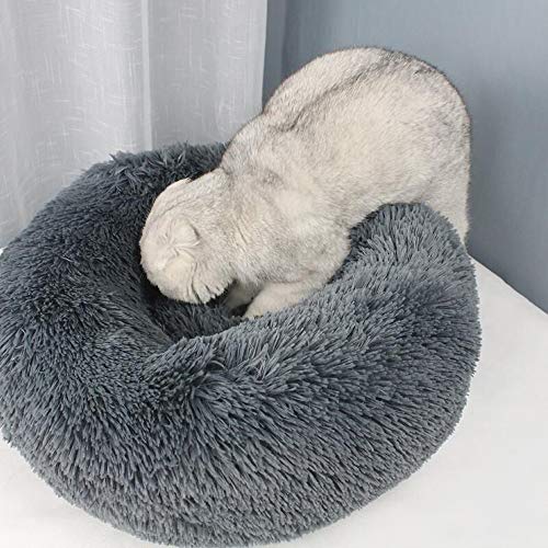 Festnight Cama Perro Gato Grande Pequeño Cama Mascota Redonda Felpa Sofa Suave Cachorro Animales Domésticos Invierno, Cómoda y Lavable, X/S/L/XL, Rosa/Blanco/Gris Claro/Gris Oscuro/Rojo/Marrón Claro