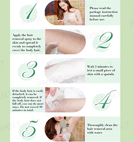 FFOMG Bareit Spray depilatorio, Stop Spray inhibidor del Crecimiento del Vello, Cuerpo sin Dolor Piernas Axilas Manos Esencia depilatoria Facial, Depilatorio Facial instantáneo y sin Dolor (2 Piezas)