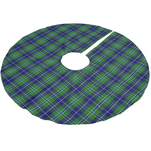 Fhdang Decor Scottish Clan Douglas Tartan de poliéster cepillado para árbol de Navidad Decoraciones de Navidad para interiores y exteriores, 36 pulgadas