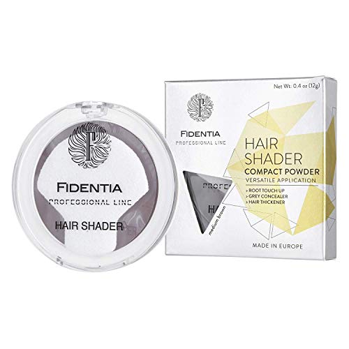 Fidentia Maquillaje Capilar | Corrector de Pelo | Retoca las raíces, canas y la pérdida de cabello al instante | 12g Castaño Medio
