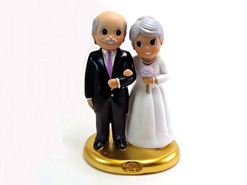 Figura tarta bodas de oro 50 aniversario GRABADA figuras PERSONALIZADA para pastel o regalo