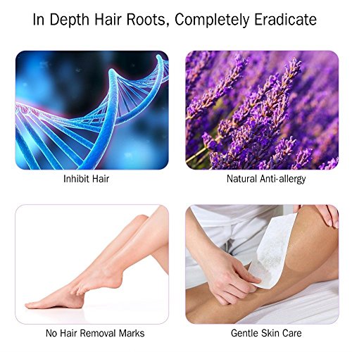 Filfeel Crema depilatoria para hombres y mujeres sin dolor Lavanda Brazos y piernas, limpio y suave - 100 g/3.52oz