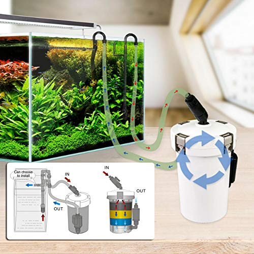 Filtro de acuario, tanque de peces de acuario ultra silencioso Filtro de filtro externo con bomba Tabla Silenciar filtros Cubo para acuario de agua de mar fresco Tanque de algas marinas(HW-602)