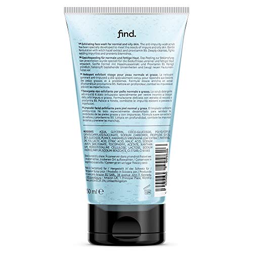 FIND - Limpiador facial exfoliante para piel normal y grasa (4x 150 ml)