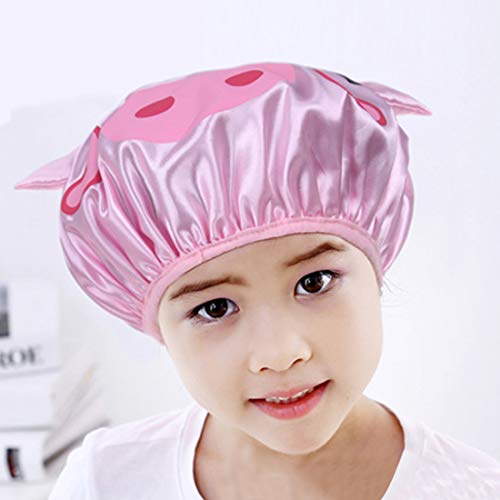 FineInno 3 Piezas Infantil Gorros de Ducha de Niña Kids Shower Cap Gorro de Baño Elástico Bath Hat con Doble Capa Impermeable Reutilizable