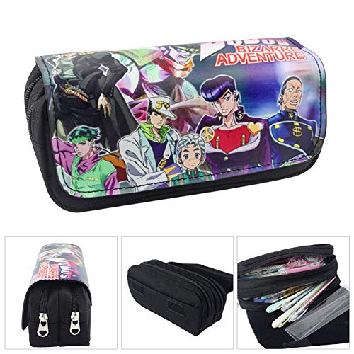Fingertoys Japonés Anime Estuche, Gran Capacidad Lápiz Organizador con Cremallera Pluma Bolso para Colegio Material de Oficina Suministros - Jojo's Raro Aventura 01