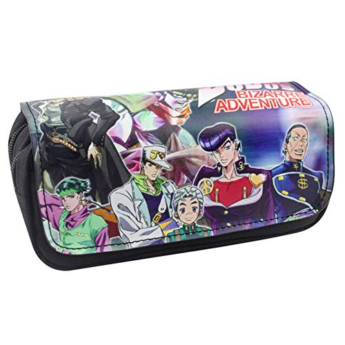 Fingertoys Japonés Anime Estuche, Gran Capacidad Lápiz Organizador con Cremallera Pluma Bolso para Colegio Material de Oficina Suministros - Jojo's Raro Aventura 01