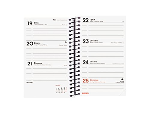 Finocam Espiral Design - Agenda 2018, semana vista apaisada, diseño Smile, catalán, 79 x 127 mm, 80 g/m²
