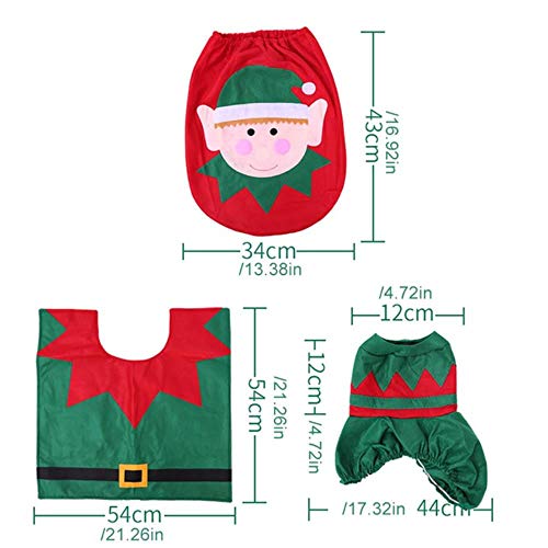 FISH4 Christmas Toilet Set Cover Decoraciones para el hogar Christmas Overcoat Toilet Case Bathroom Decorative Products, Elf, España