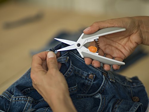 Fiskars Tijeras multiuso Softgrip, con Micro-Tip, Longitud: 16 cm, Hoja de acero inoxidable/Mangos de plástico, Blanco/Gris, Easy Action, 1003874