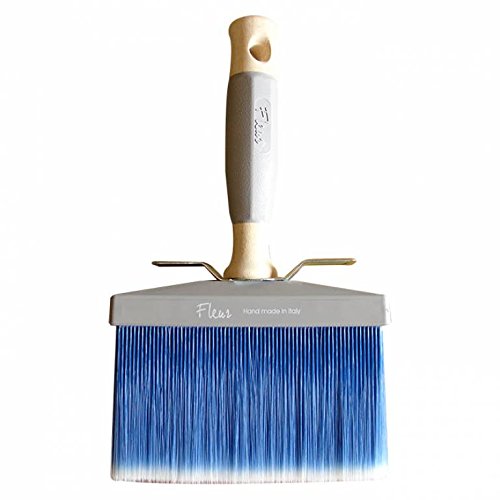 Fleur Paint 14002 - Brocha (fibra sintetica, 4 cm x 14 cm) color azul y blanco