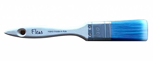 Fleur Paint 14003 - Brocha (fibra sintetica, 1,5 cm x 3 cm) color azul y blanco
