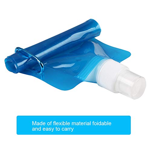 flintronic Botella de Agua Plegable, 8PCS Botella de Agua Plegable, Botella de Agua Potable Reutilizable de 680ml con Mosquetón de Aluminio para Senderismo, Ciclismo, Camping, Viajes, Escuela.