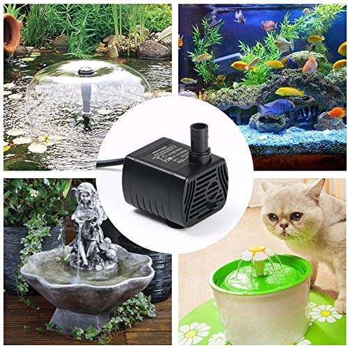 flintronic Mini Bomba de Agua, Bomba Sumergible, Bomba de Acuario, Bomba de Circulación para Acuario de Fuente de Estanque, 3.5-9V 1-3W (0.4-1.5m)
