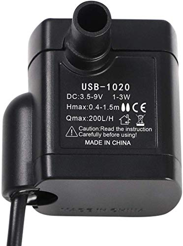 flintronic Mini Bomba de Agua, Bomba Sumergible, Bomba de Acuario, Bomba de Circulación para Acuario de Fuente de Estanque, 3.5-9V 1-3W (0.4-1.5m)