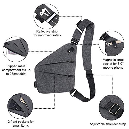flintronic Sling Hombro Mochilas, Mochila Crossbody para Exterior Repelente al Agua, Lona Antirrobo Paquete de Cofre Militar Multiuso para Viajes, Excursiones, Deportes al Aire Libre