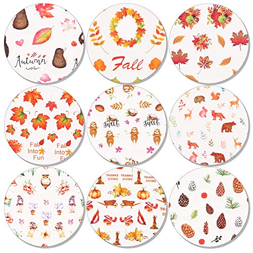 FLOFIA Pegatinas Uñas Otoño al Agua Decorativas Patron de Otoño Calcomanías Uñas Flores de Hoja de Arce de Moda Etiqueta Engomada Tatuaje Uñas Nail Art Stickers para Mujer Niñas Manicura DIY, 18 Hojas