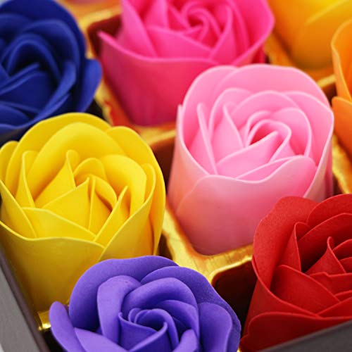 Floral Jabón de Baño Perfumado de Rosa Flores Hechas por la Naturaleza Aceite de Plantas para Navidad Día de San Valentín Día la Madre Día,18 Unids(Colorido)
