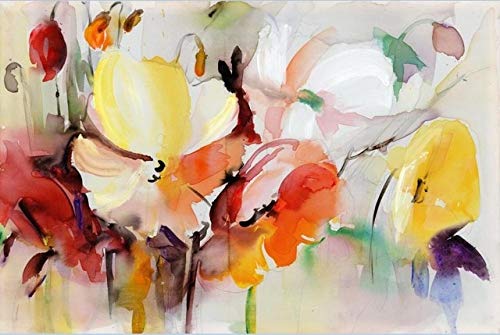 Flores de acuarela modernas Pintura de pared Flores de amapola pintadas a mano Imprimir en lienzo Imagen de pared para sala de estar Decoración para el hogar Regalo P88 20x30 cm Sin marco