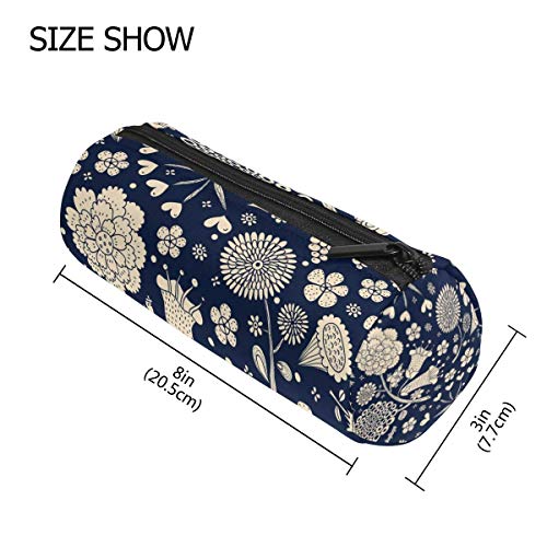 Flores Seamless Patern Pencil Case Oficina Portalápices Bolsa Bolsa Bolsa Lápiz Papelería Bolsa Cosmética