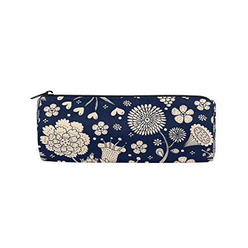 Flores Seamless Patern Pencil Case Oficina Portalápices Bolsa Bolsa Bolsa Lápiz Papelería Bolsa Cosmética