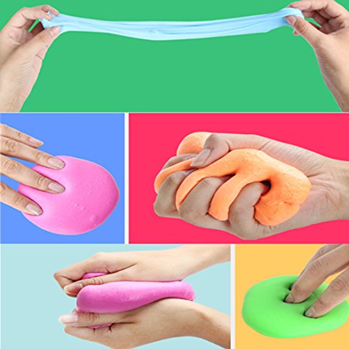 Fluffy Slime Kit-2Pack de Fluffy Floam Slime Putty,Clay Playdough,Rubber Mud para Niños y Adultos Stress Relief Toy No Borax,ideal para ejercicios de mano y dedos(incluye 1Pack de Colorful Foam Balls)