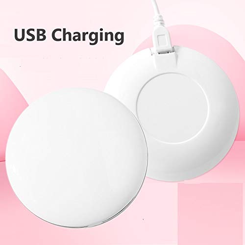 Flybiz Espejo de maquillaje de viaje, Espejo de Bolsillo Compacto Iluminado LED para Maquillaje, luz diurna, compacto, portátil, 1X/3X de Mano Portátil Doble Cara Iluminación Natural Plegable