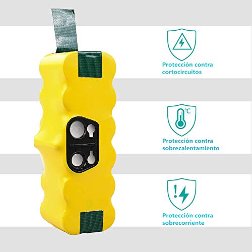 FLYLINKTECH 14.4V 4500mAh Ni-MH Aspiradoras de Repuesto Batería para iRobot Roomba 500 600 700 800 Series 530 531 532 535 536 540 550 552 560 570 580 595 620 650 660 760 770 780 790 870 980