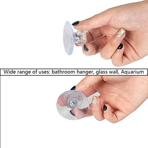 FOCCTS 20pcs Ganchos Ventosa Transparente 45mm de Plástico PVC con Rosca para Hogar,Oficina,Ventanas de Coche