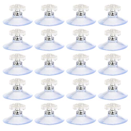 FOCCTS 20pcs Ganchos Ventosa Transparente 45mm de Plástico PVC con Rosca para Hogar,Oficina,Ventanas de Coche